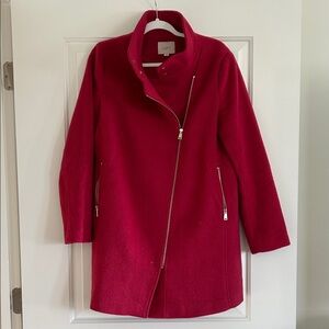 LOFT Women's Bright Pink Flannel Coat